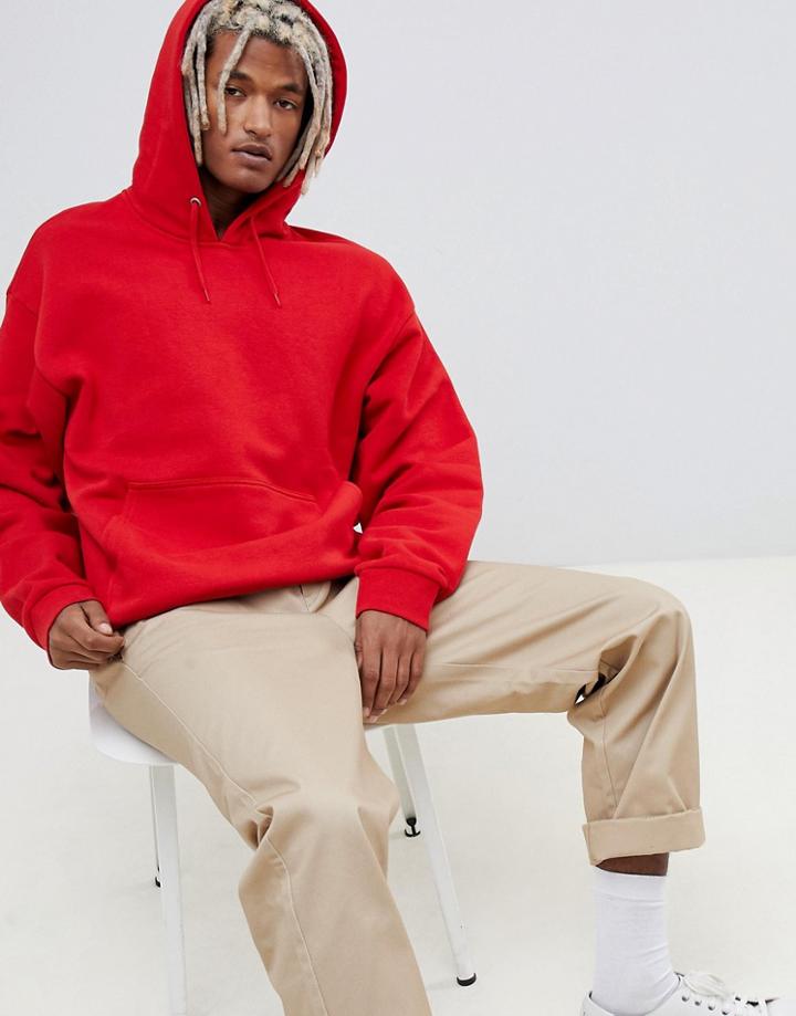 Weekday Big Hawk Hoodie In Red - Red