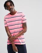 Asos Stripe T-shirt In Pink - Pink