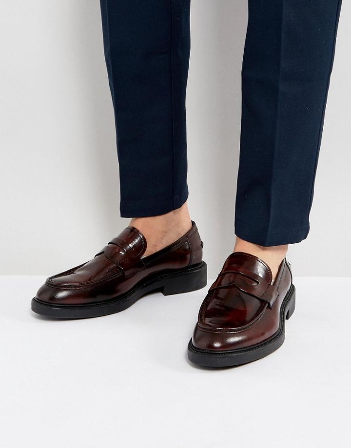Vagabond Hi Shine Penny Loafers - Red