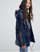 New Look Patent Rain Coat - Blue