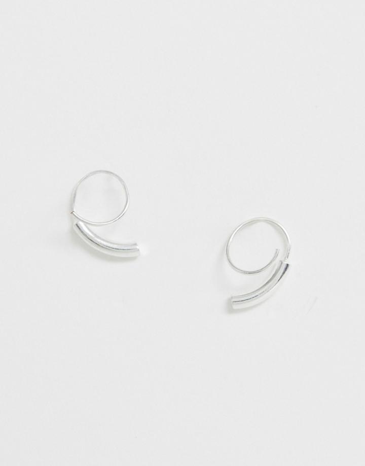 Pilgrim Silver Plated Twist Earrings - Silver