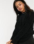 Asos Design Lounge Co-ord Chenille Oversized Sweater In Black