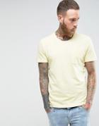 Selected Homme T-shirt In Slub Jersey With Pocket - Yellow