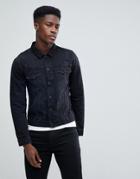 Only & Sons Denim Jacket With Distressing - Black