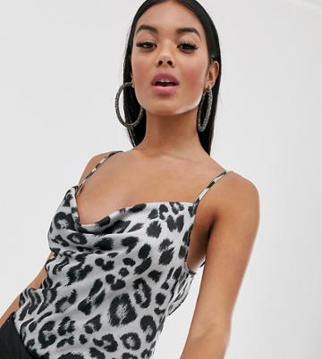 Pretty Lavish Cami Top In Animal Print - Gray