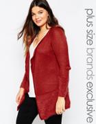 Junarose Drape Front Cardigan - Red