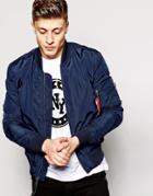 Alpha Industries Ma1 Bomber Jacket Slim Fit - Blue