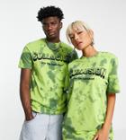 Collusion Unisex Tie-dye T-shirt With Embroidery-green
