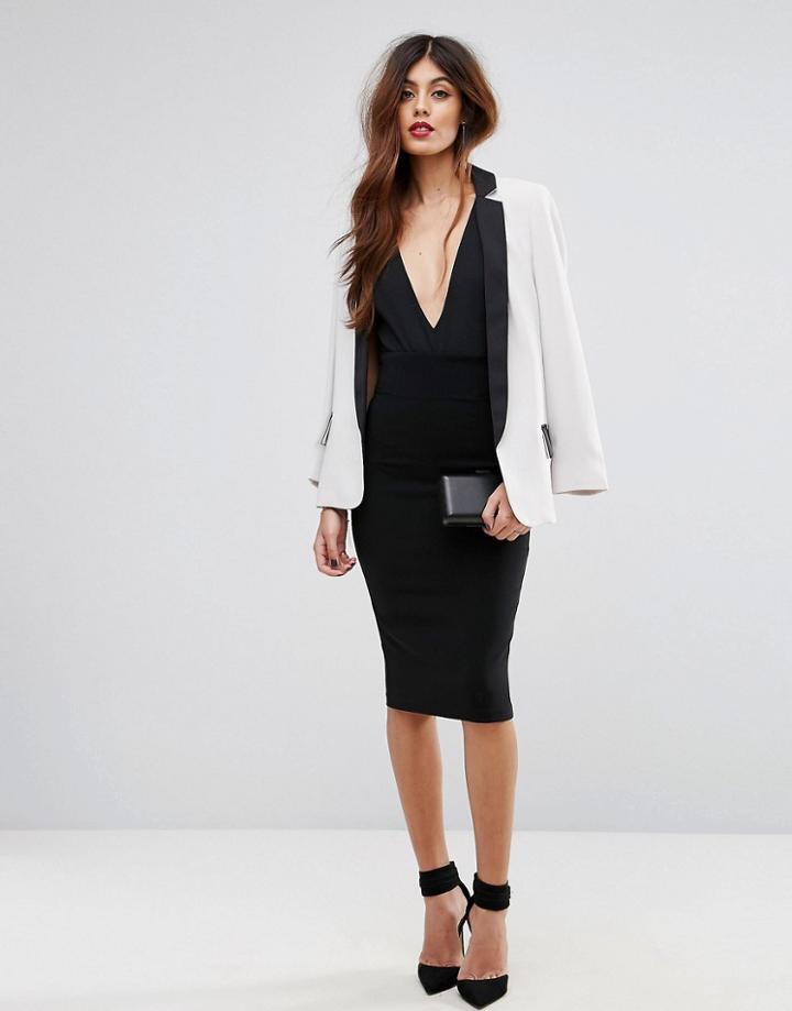Sisley Pencil Skirt With Zip Back - Black