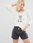 Only Sweater With Crochet Back - Cream