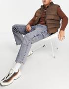 Topman Carpenter Jeans In Mid Wash Tint-blues