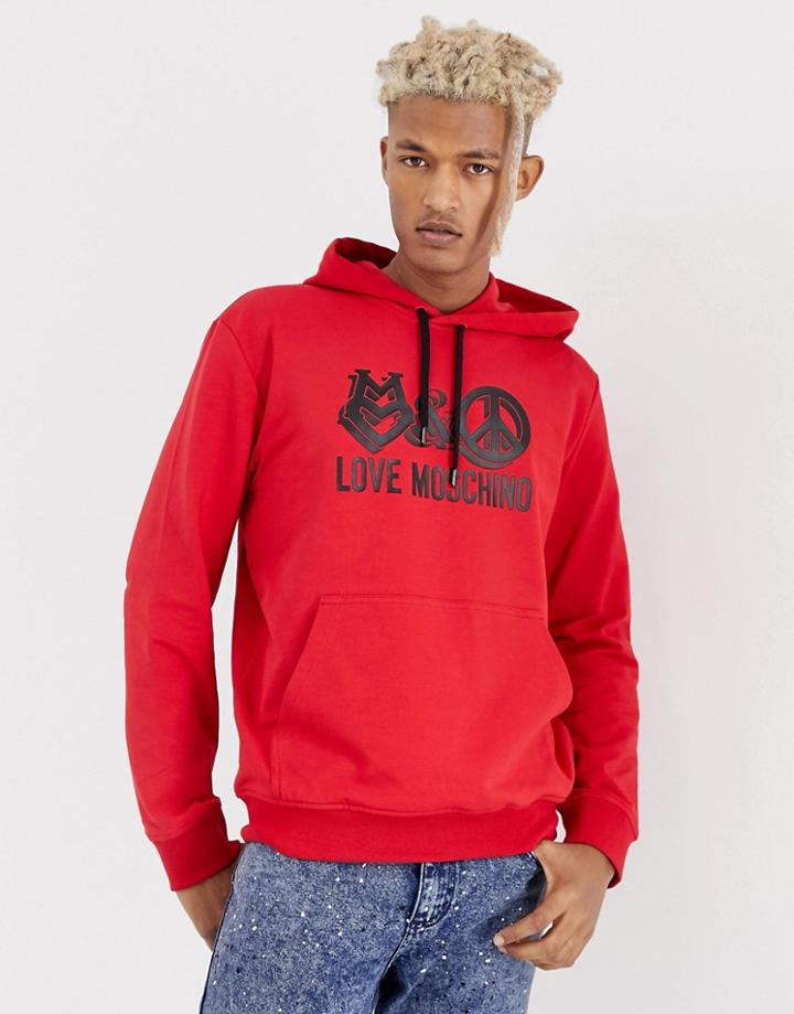 Love Moschino Logo Hoodie - Red