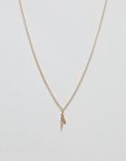 Asos Design Necklace With Ditsy Origami Parrot In Gold - Gold
