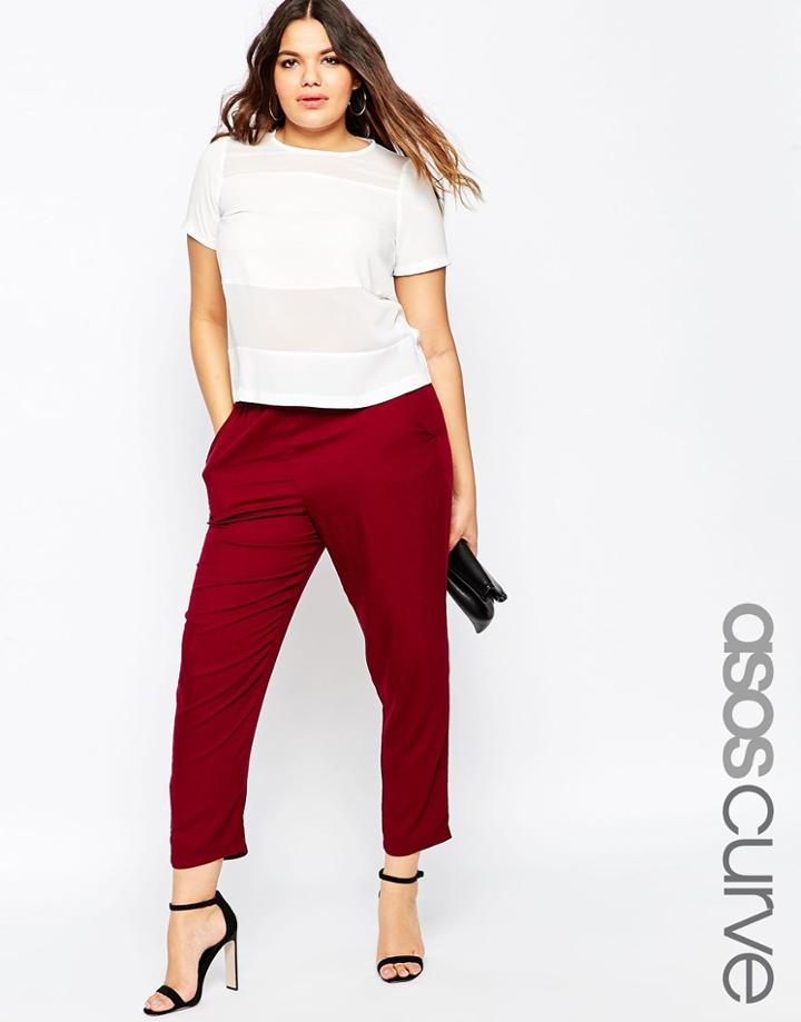 Asos Curve Woven Peg Pant - Black