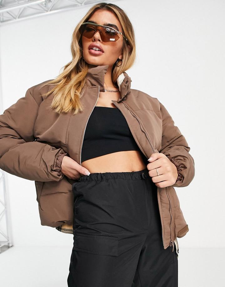 Sixth June Oversized Puffer Coat With Contrast Lining -sixth June Ww Jackets To Hold Off Till August -brown