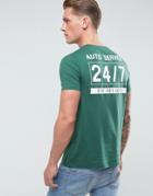 Asos T-shirt With Text Back Print In Green - Green