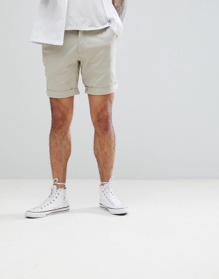 Tommy Jeans Freddy Basic Straight Fit Chino Shorts In Beige - Beige
