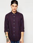 Esprit Check Shirt With Button Down Collar - Brown