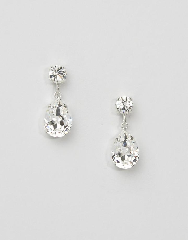 Krystal Swarovski Crystal Pear Drop Earrings - Silver