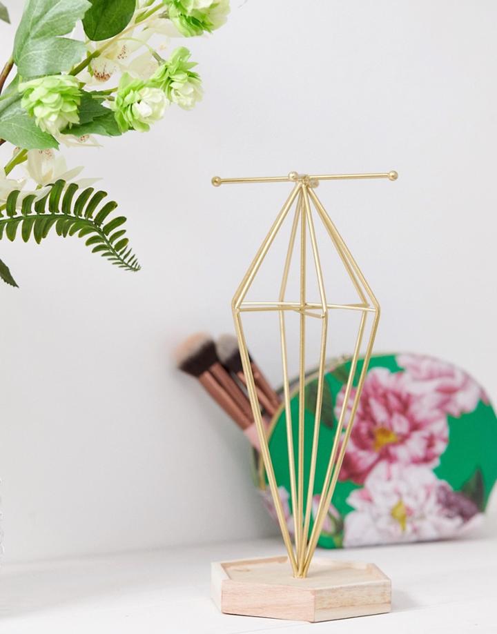 Stradivarius Diamond Shape Jewelry Holder - Gold