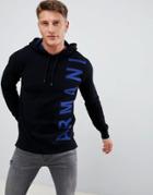 Armani Exchange Knitted Logo Hoodie In Black - Black