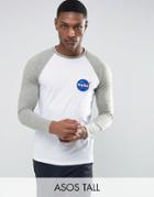 Asos Tall Nasa Long Sleeve Raglan T-shirt - Black