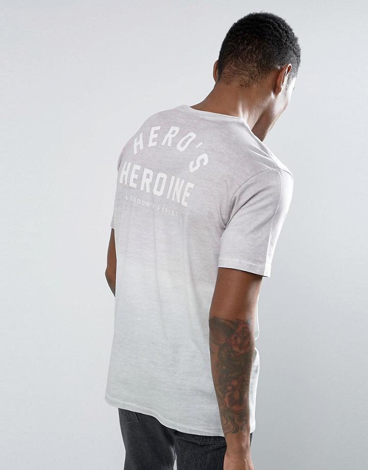 Heros Heroine Gradient T-shirt With Back Print - Pink