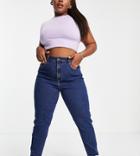 Dr Denim Plus Nora Sky High Mom Jeans In Mid Blue-blues