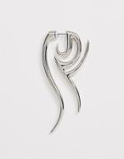 Asos Design Y2k Motif Statement Earring In Silver Tone - Silver