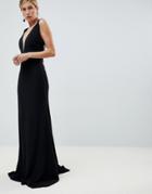 Jovani Plunge Maxi Dress - Black