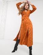 Capulet Evelyn Midi Dress In Spot Jacquard Satin-gold