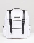 Dr Martens Medium Slouch Backpack In Extra Tough Nylon With Contrast Straps - White
