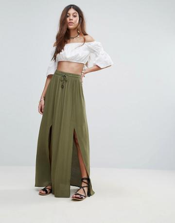 Valley Of The Dolls Tamiko Maxi Skirt - Green