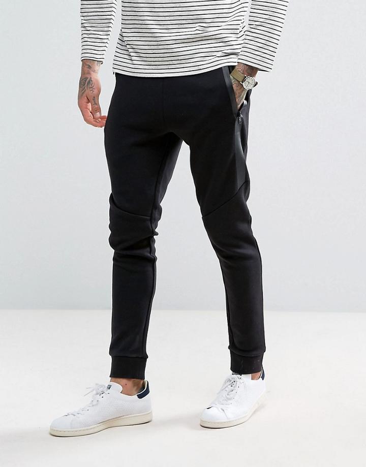 Gandys Slim Fit Tech Joggers In Black - Black