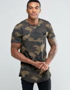 Good For Nothing T-shirt With All Over Camo Print - Camo