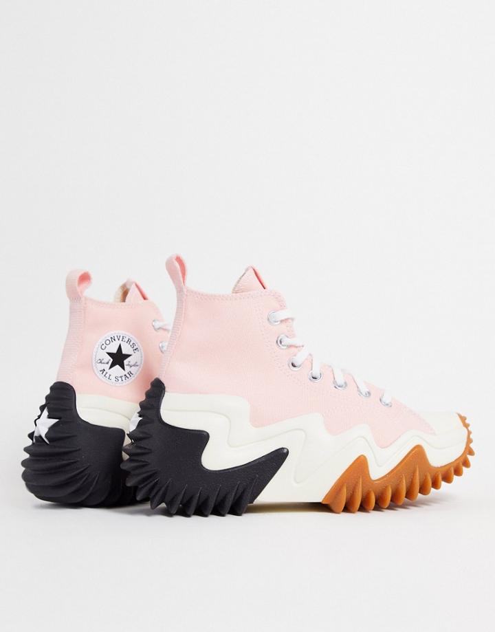 Converse Run Star Motion Hi Platform Sneakers In Storm Pink