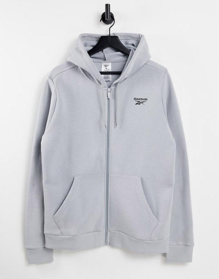 Reebok Zip Through Hoodie In Gray