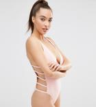 Wolf & Whistle Textured Nude Swimsuit B/c - E/f Cup - Beige
