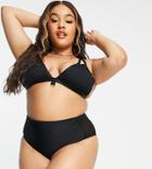 We Are We Wear Curve Eco Mesh Ring Detail Triangle Bralette In Black
