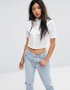 Missguided Broderie Frill Detail Shirt - White