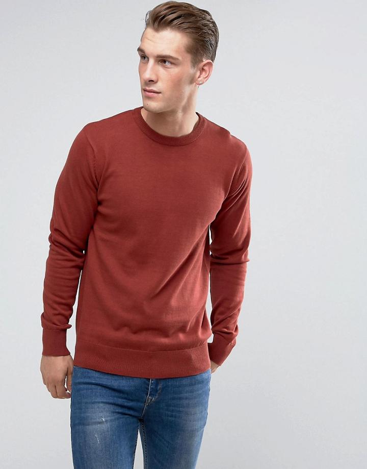 Brave Soul Crew Neck Sweater - Brown
