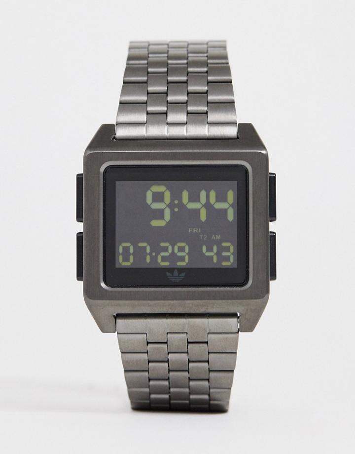 Adidas M1 Archive Bracelet Watch In Gunmetal-black