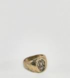 Reclaimed Vintage Inspired Patterned Signet Ring In Gold Exclusive To Asos - Gold