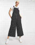 Asos Design Twill Overalls In Mono Spot Print-multi