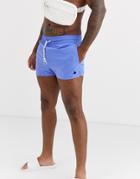 Asos Design Swim Short In Purple Super Short Length With Contrast Drawcord