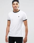Asos Logo T-shirt With Contrast Ringer In White/black