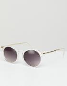 Jeepers Peepers Round Sunglasses In Clear - Clear