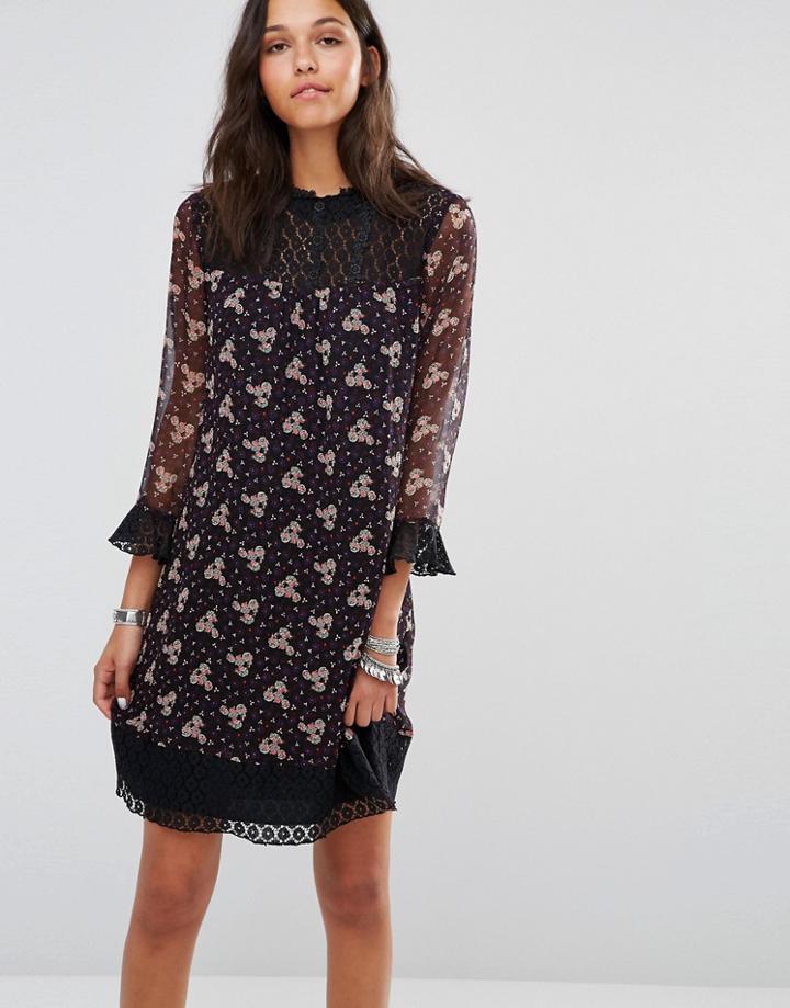 Anna Sui Wildflower Print Dress - Purple