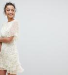 Fashion Union Tall Tea Dress In Pastel Floral - Multi