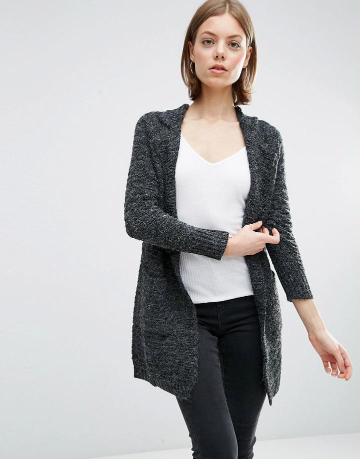 See U Soon Longline Cardigan With Pockets - Gray